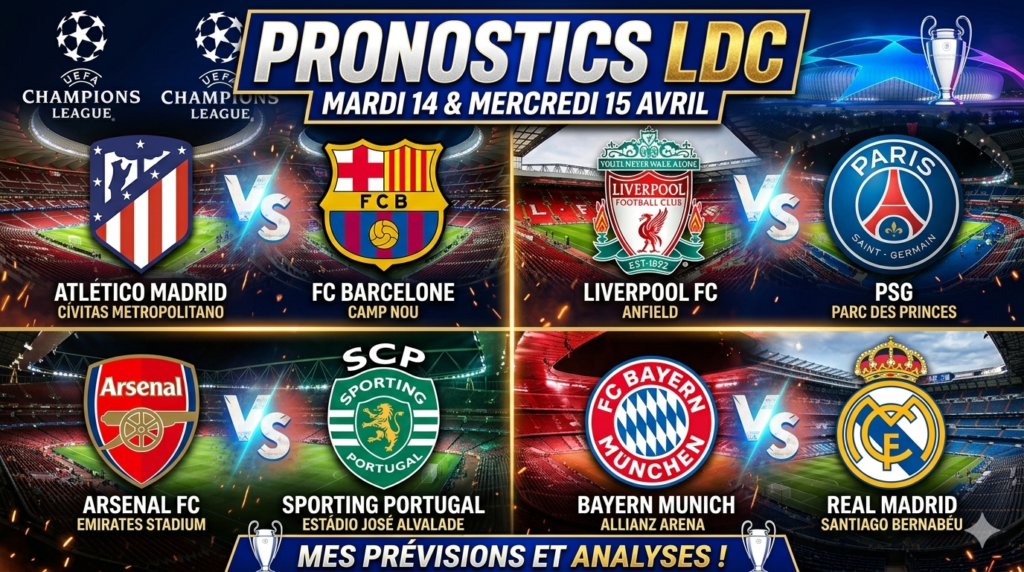 Pronostic Ligue des Champions : nos analyses pour les quarts de finale retour