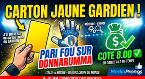 Parier sur les cartons jaunes : méthode et cas concret avec Donnarumma à cote 8.00