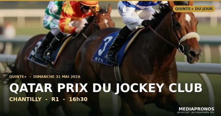 Quinté du 31 mai 2026 à Chantilly : base solide, base en or et pronostic
