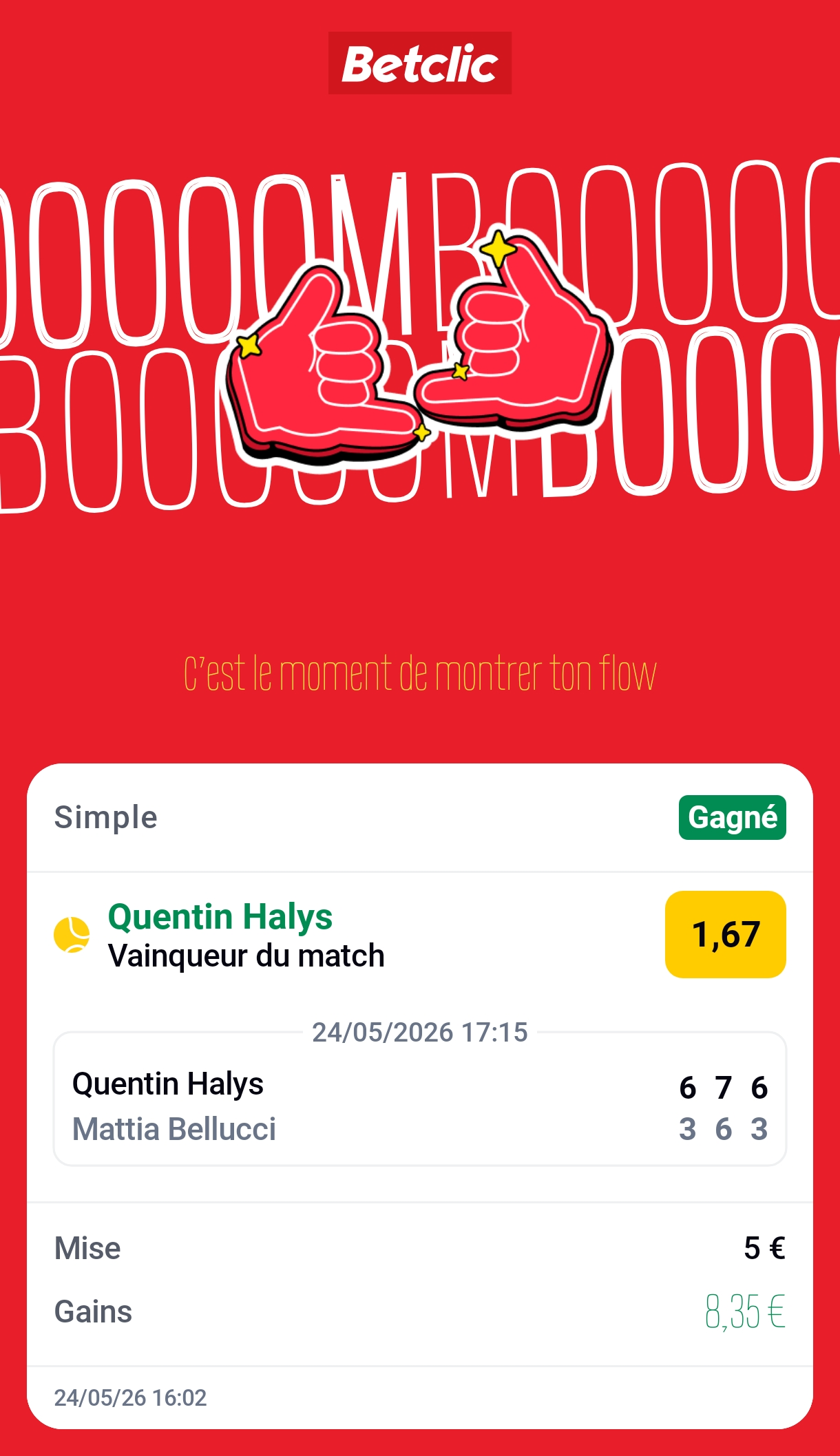 Ticket de paris sportifs gagnant partagé par un membre MediaPronos #4