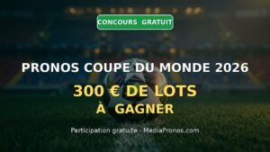 Concours de pronostics gratuit Coupe du Monde 2026, 300 euros de lots a gagner