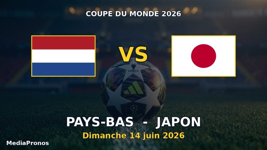 Pronostic Pays-Bas - Japon, Coupe du Monde 2026