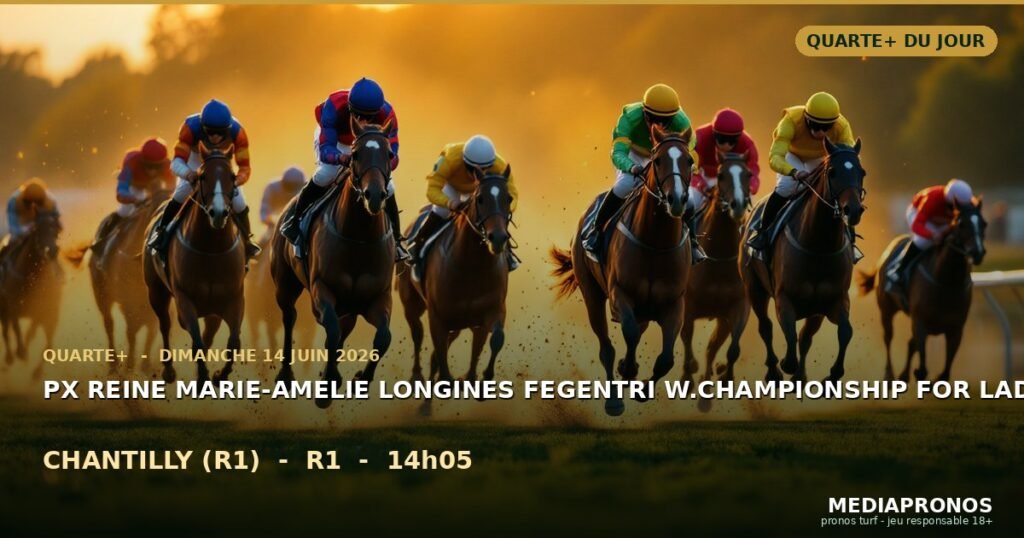 Quarté+ 2026-06-14 : 2ème course - Px Reine Marie-Amelie Longines Fegentri W.Championship For Lady Riders a Chantilly (R1) - pronostic MediaPronos