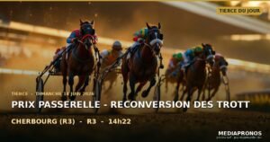 Tiercé 2026-06-14 : 6ème course - Prix Passerelle - Reconversion Des Trott a Cherbourg (R3) - pronostic MediaPronos