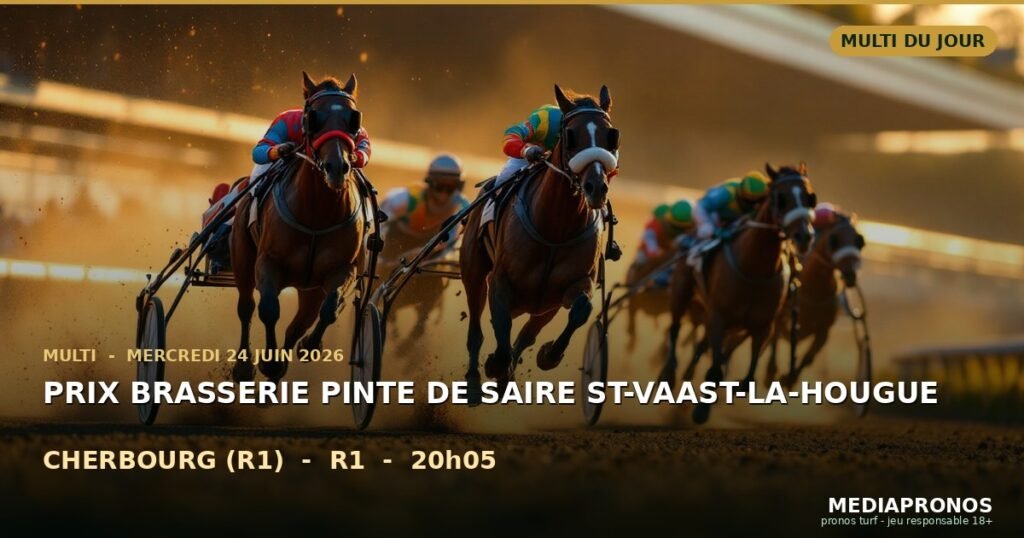 Multi 2026-06-24 : 6ème course - Prix Brasserie Pinte De Saire St-Vaast-La-Hougue a Cherbourg (R1) - pronostic MediaPronos
