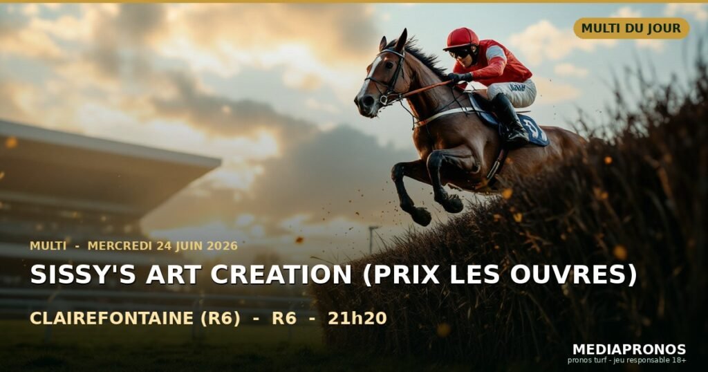 Multi 2026-06-24 : 9ème course - Sissy'S Art Creation (Prix Les Ouvres) a Clairefontaine (R6) - pronostic MediaPronos