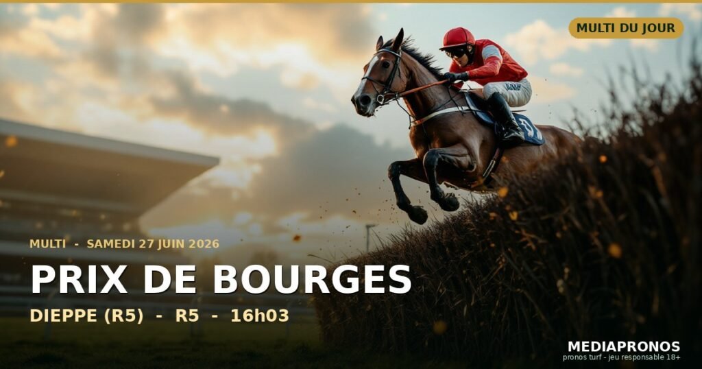 Multi 2026-06-27 : 6ème course - Prix De Bourges a Dieppe (R5) - pronostic MediaPronos
