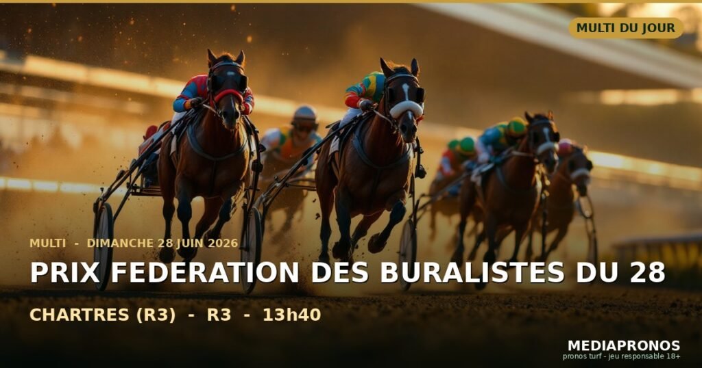 Multi 2026-06-28 : 6ème course - Prix Federation Des Buralistes Du 28 a Chartres (R3) - pronostic MediaPronos