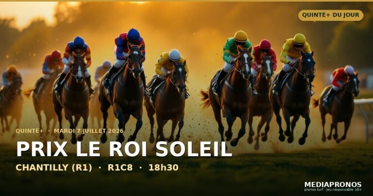 Pronostic Quinté du 7 juillet 2026 à Chantilly : base solide, cheval en or et tocard