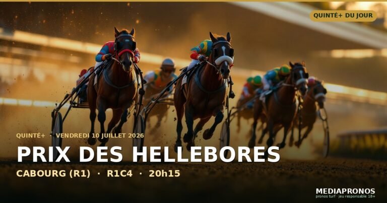 Pronostic Quinté du 10 juillet 2026 à Cabourg : base solide, cheval en or et tocard
