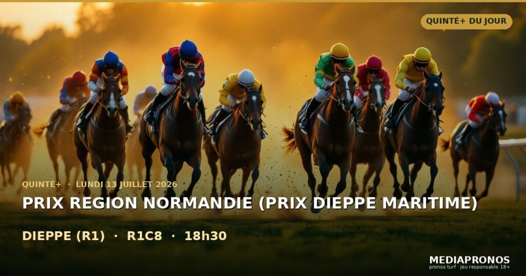 Quinte+ 2026-07-13 : 8ème course - Prix Region Normandie (Prix Dieppe Maritime) a Dieppe (R1) - pronostic MediaPronos