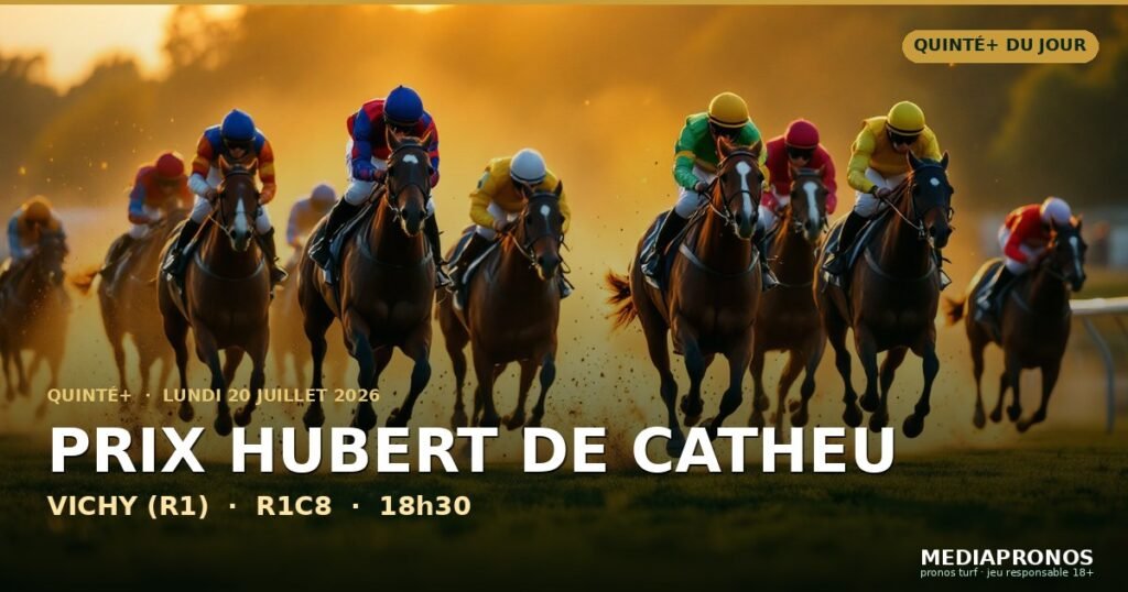 Quinte+ 2026-07-20 : 8ème course - Prix Hubert De Catheu a Vichy (R1) - pronostic MediaPronos
