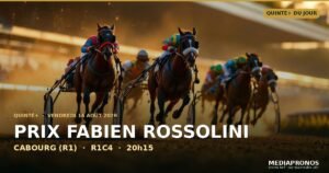 Pronostic Quinté du 14 août 2026 à Cabourg : base solide, cheval en or et tocard