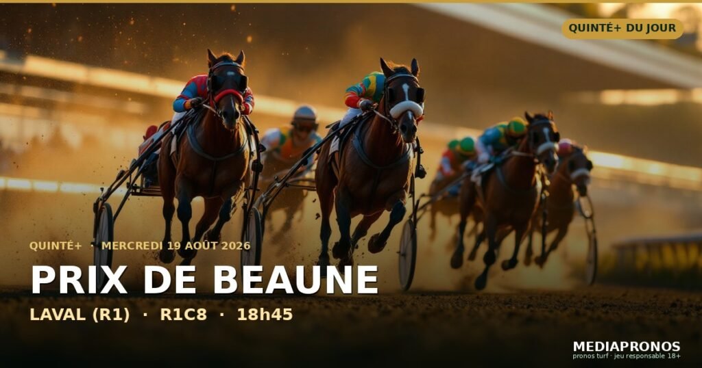 Quinte+ 2026-08-19 : 8ème course - Prix De Beaune a Laval (R1) - pronostic MediaPronos