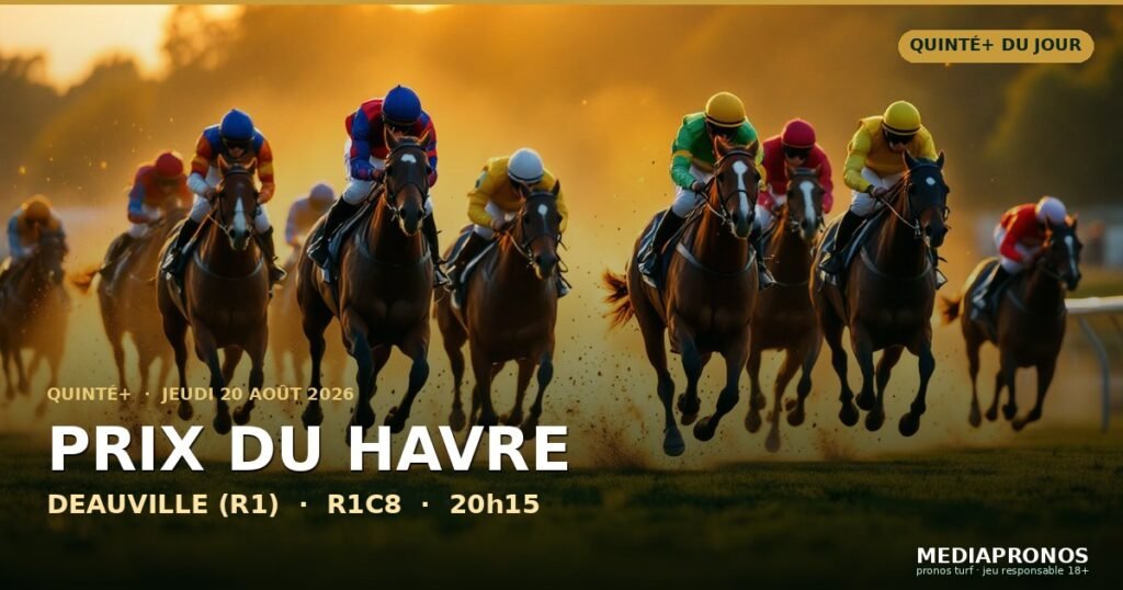 Quinte+ 2026-08-20 : 8ème course - Prix Du Havre a Deauville (R1) - pronostic MediaPronos