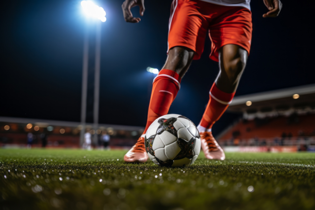 joueur sur un terrain de football
