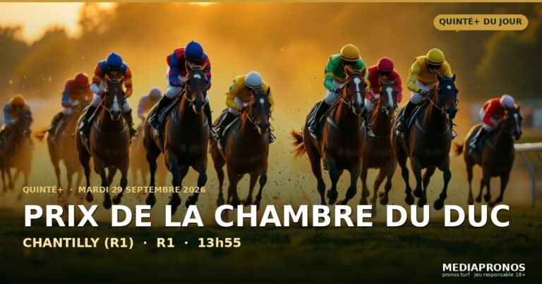 Pronostic Quinté du 29 septembre 2026 à Chantilly : notre sélection et les chevaux à suivre