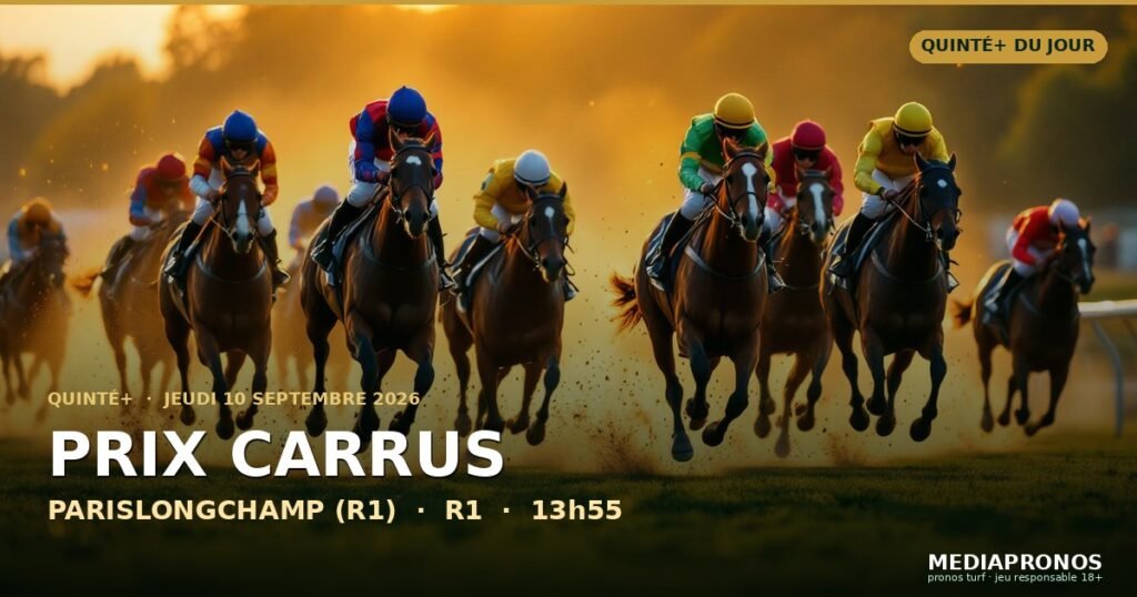 Quinte+ 2026-09-10 : 1ère course - Prix Carrus a Parislongchamp (R1) - pronostic MediaPronos