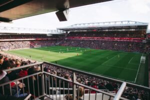 Vue des tribunes d’Anfield pendant un match de Liverpool