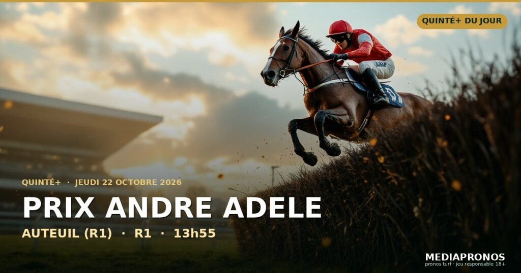 Quinte+ 2026-10-22 : 1ère course - Prix Andre Adele a Auteuil (R1) - pronostic MediaPronos