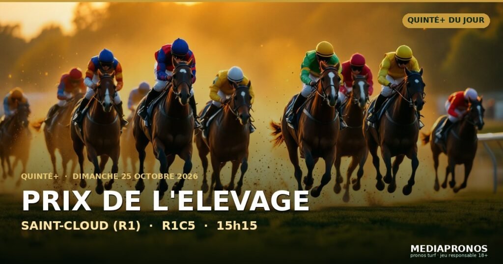 Quinte+ 2026-10-25 : 5ème course - Prix De L'Elevage a Saint-Cloud (R1) - pronostic MediaPronos